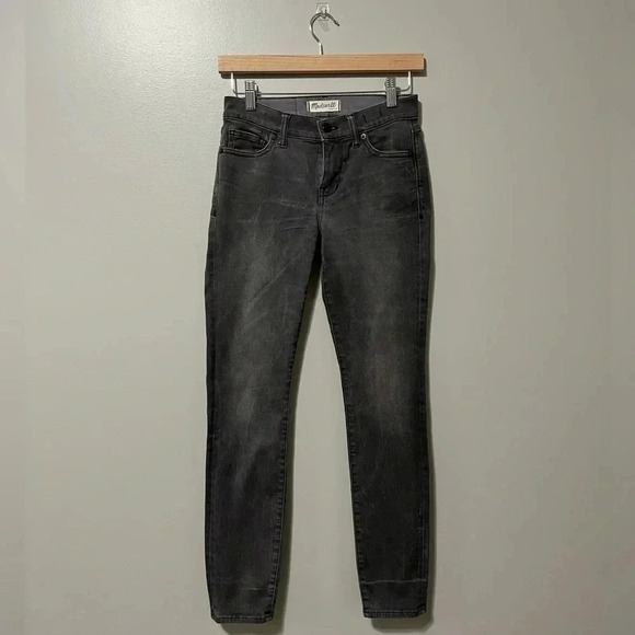 Madewell Skinny Mid Rise  Jeans Grey Faded Wash - Picture 3 of 17